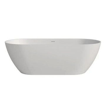 Ванна из искусственного камня WHITECROSS Tawna 180x80 см, отдельностоящая, матовая белая, овальная, 