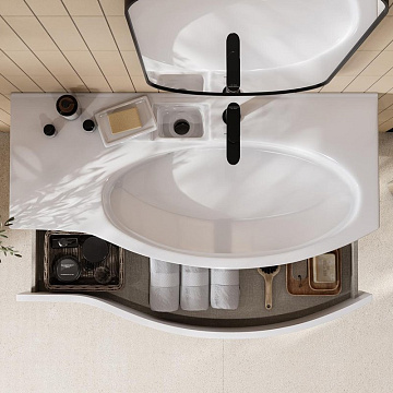 Мебельная раковина KERAMA MARAZZI Riva 100 R, глянцевая белая