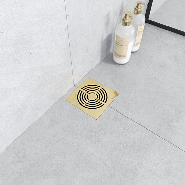 Душевой трап Boheme Smart Design 15x15 см, золото