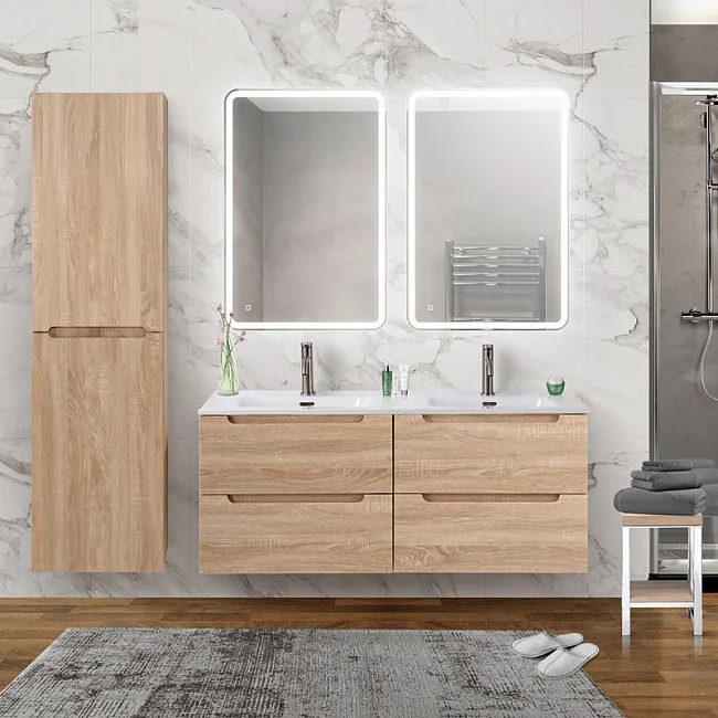 Шкаф-пенал для ванной BelBagno Etna 40 R rovere bianco Sancos — Оригинал