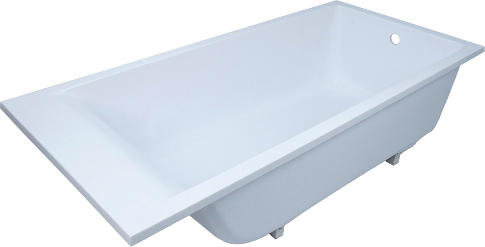 Ванна из искусственного камня Marmo Bagno Алесса 170x75 см, встраиваемая, белая, на ножках