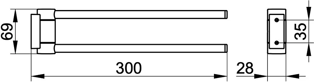 Полотенцедержатель Keuco Plan 14919370000 двойной, черный Sancos — официальный сайт