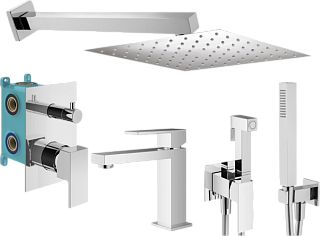 Комплект для ванной Plumberia Selection Tag KITZTG18CR53 С ВНУТРЕННЕЙ ЧАСТЬЮ, хром