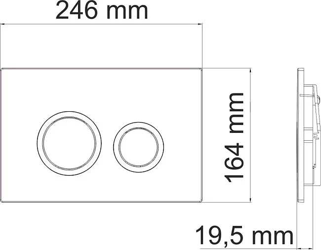 Система инсталляции для унитазов Wasserkraft Glan 66TLT.010.ME.WH.WH01, с кнопкой смыва белой Sancos — Оригинал