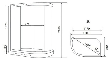 Душевая кабина Timo Eco TE-0702R