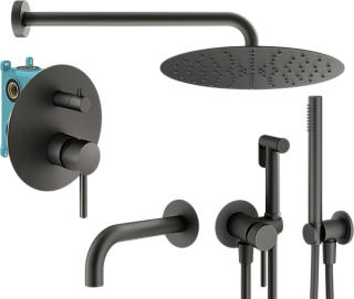 Комплект для ванной Plumberia Selection Ixo KITZXO19GR60 С ВНУТРЕННЕЙ ЧАСТЬЮ, графит матовый