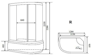Душевая кабина Timo Standart T-5520R Г/М с гидромассажем
