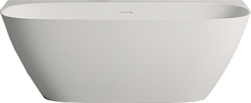 Ванна из искусственного камня Salini Sofia Wall 170x80 см, пристенная, матовая белая, овальная, со с