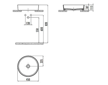 Накладная раковина Creavit Loop LP145-00CM00E-0000 капучино
