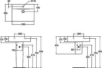 Мебельная раковина Ideal Standard Connect Cube E794501 60 см