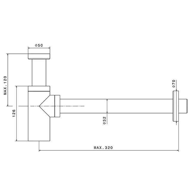 Сифон для раковины Newform X-Steel 316 244X.59.064, оружейная сталь Sancos — Оригинал