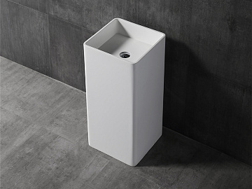 Раковина Uni-Flow Kube FS502-400 Gloss White слив в стену