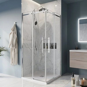 Душевой уголок BelBagno Marino -AH-2-100/80-C-CR профиль хром