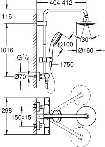 Душевая стойка Grohe Tempesta New 27922000