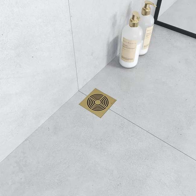 Душевой трап Boheme Smart Design 10x10 см, матовое золото Sancos — Оригинал