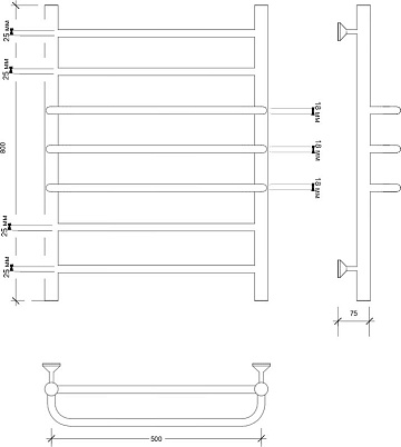 Полотенцесушитель водяной Secado Триест 50x80, хром