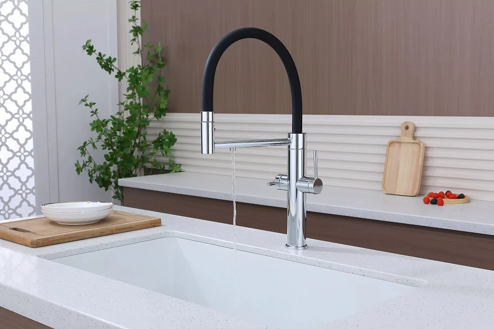 Смеситель для кухни Paulmark Nexus Ne213999-CR с гибким изливом, хром Sancos — официальный сайт