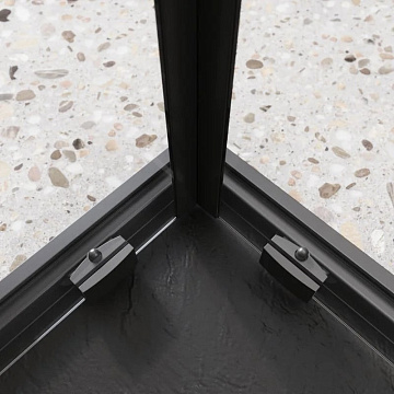 Душевой уголок BelBagno Luce A-2-90-C-NERO 90x90, профиль матовый черный, стекло прозрачное