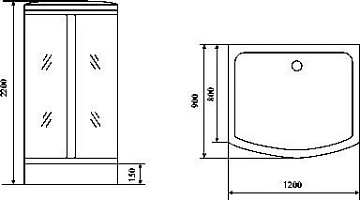 Душевая кабина Timo Standart T-6615SF Silver Fabric с низким поддоном, профиль хром