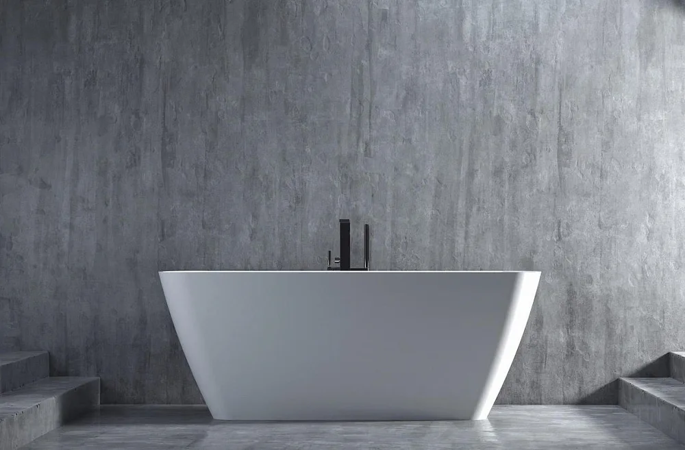 Ванна из искусственного камня Salini Agata S-Sense 180x80 см, отдельностоящая, белая, со сливом-пере Sancos — официальный сайт