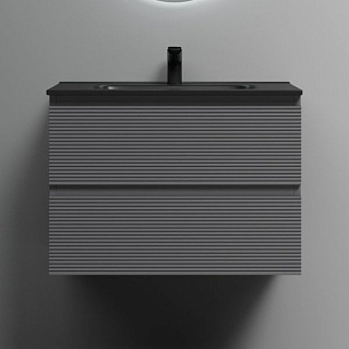 Тумба с раковиной Sancos Folk 70 grey soft, раковина CN7007MB