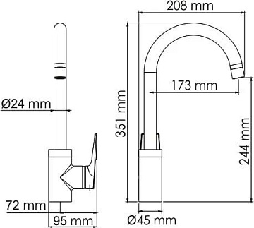 Смеситель для кухни Wasserkraft Glan 6607