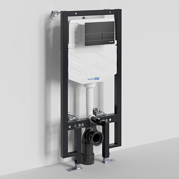 Система инсталляции для унитазов Wasserkraft Vils 56TLT.010.ME.MB04, с кнопкой смыва матовой черной