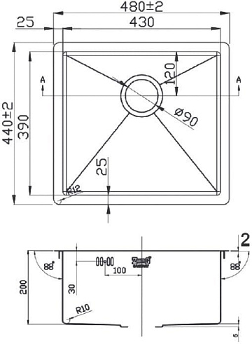 Мойка кухонная Zorg Light ZL R 480440 BRONZE
