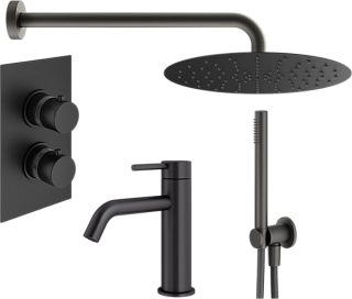 Комплект для ванной Plumberia Selection Ixo KITXOT18QNO53 С ВНУТРЕННЕЙ ЧАСТЬЮ, черный матовый