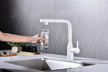 Смеситель для кухни Paulmark Viper Vi213105-WH матовый белый