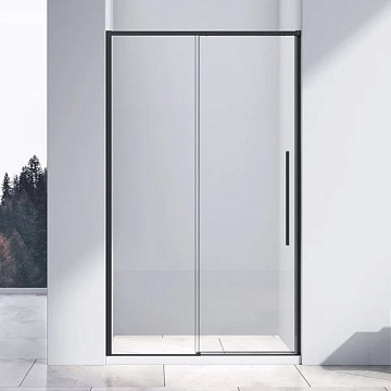 Душевая дверь в нишу Vincea Slim-N VDS-4SN140CLB 140 см, профиль черный