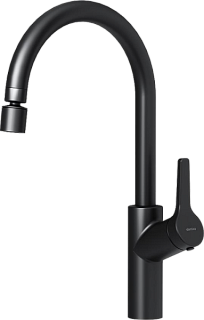 Смеситель для кухни Damixa Eclipse 310722300 с двухрежимным регулируемым аэратором, черный