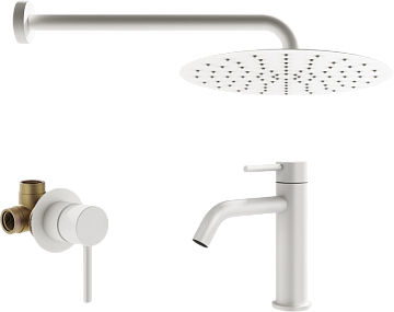 Комплект для ванной Plumberia Selection Ixo KITXO01BO53 С ВНУТРЕННЕЙ ЧАСТЬЮ, белый матовый