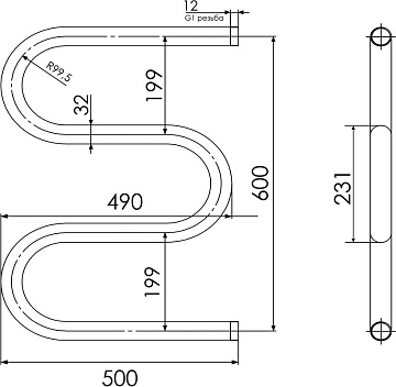 Полотенцесушитель водяной Indigo M MW60-50