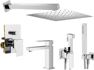 Комплект для ванной Plumberia Selection Tag KITZTG15CR53 С ВНУТРЕННЕЙ ЧАСТЬЮ, хром