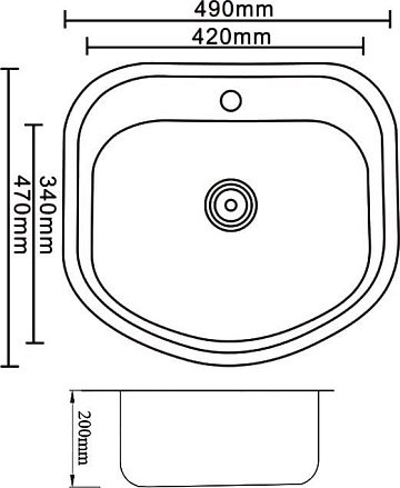 Мойка кухонная Zorg Inox PVD SZR 4749 GRAFIT графит