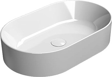 Накладная раковина GSI Kube X 9458PVC11 60x37, овальная, белая глянцевая