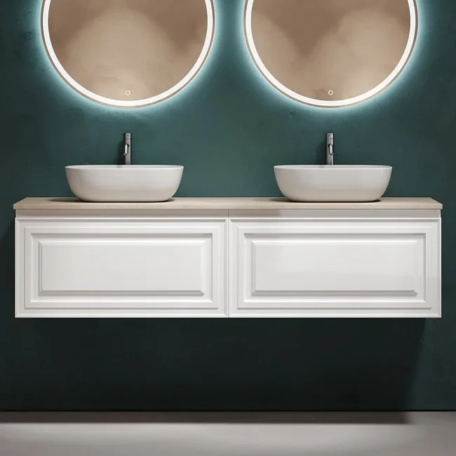 Тумба с раковиной Sancos Very 160 bianco, столешница бежевая TT160A2X, раковина CN6009 Sancos — Оригинал