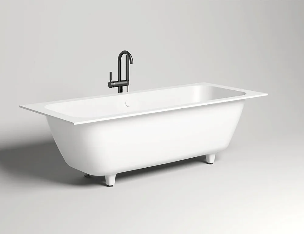 Ванна из искусственного камня Salini Orlanda Axis S-Sense 180x80 см, встраиваемая, матовая белая, на Sancos — официальный сайт