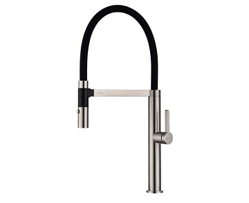 Смеситель для кухни Paulmark Leader Le214101-BS, с гибким изливом, брашированная сталь