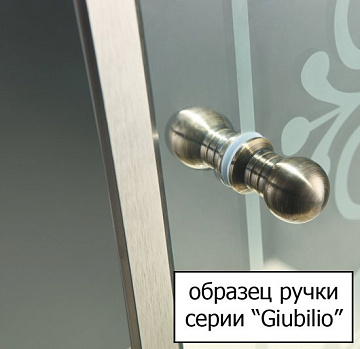 Душевая дверь в нишу Cezares Giubileo -BF-1 стекло с узором, золото