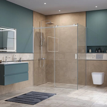 Душевой уголок BelBagno Soft Close-2 AH-1-160/100-C-Cr профиль хром
