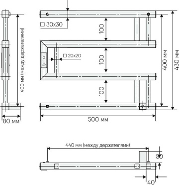 Полотенцесушитель электрический Indigo Muza DGM40-50GDRt золото
