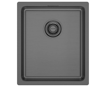 Мойка кухонная Paulmark Vista PM904438-GM, вороненая сталь
