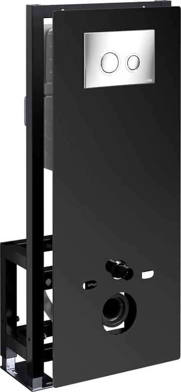 Система инсталляции для унитазов Wasserkraft Glan 66TLT.010.ME.BL.CH01, с кнопкой смыва хром