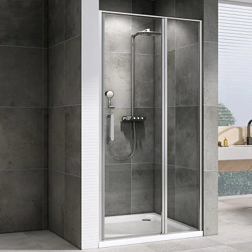 Душевая дверь в нишу Abber Sonnenstrand AG04130S 130 см, профиль хром, стекло прозрачное