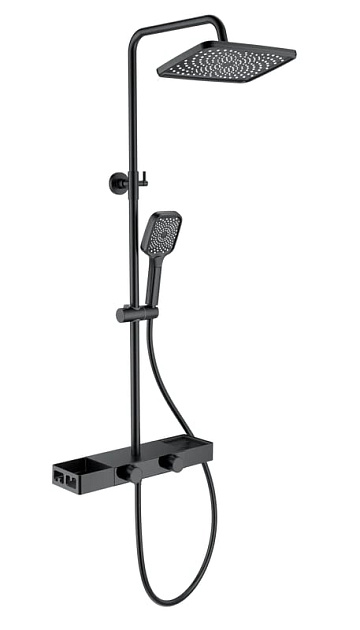 Душевая стойка Wonzon & Woghand Shelf WW-B3552-MB, матовая черная