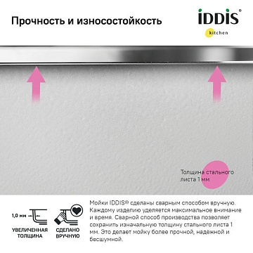 Мойка кухонная IDDIS Edifice EDI44G0i77 графит