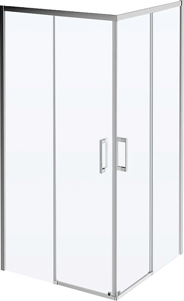 Душевой уголок KERAMA MARAZZI Vetro 100х100 см, раздвижная дверь, 2 секции двери, профиль хром