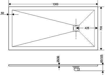 Поддон для душа RGW Stone Tray ST-0137W 70х130